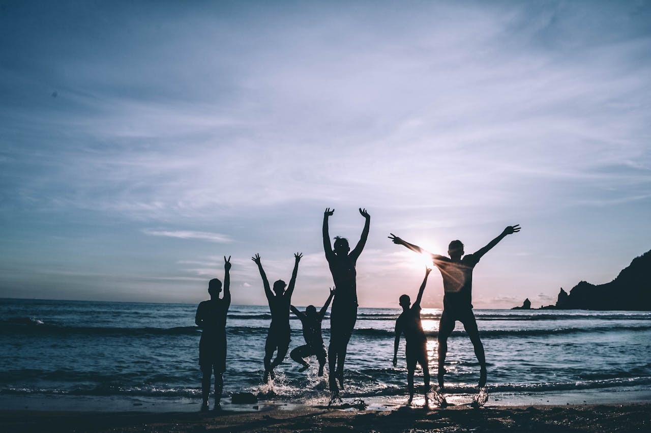 Amigos en la playa