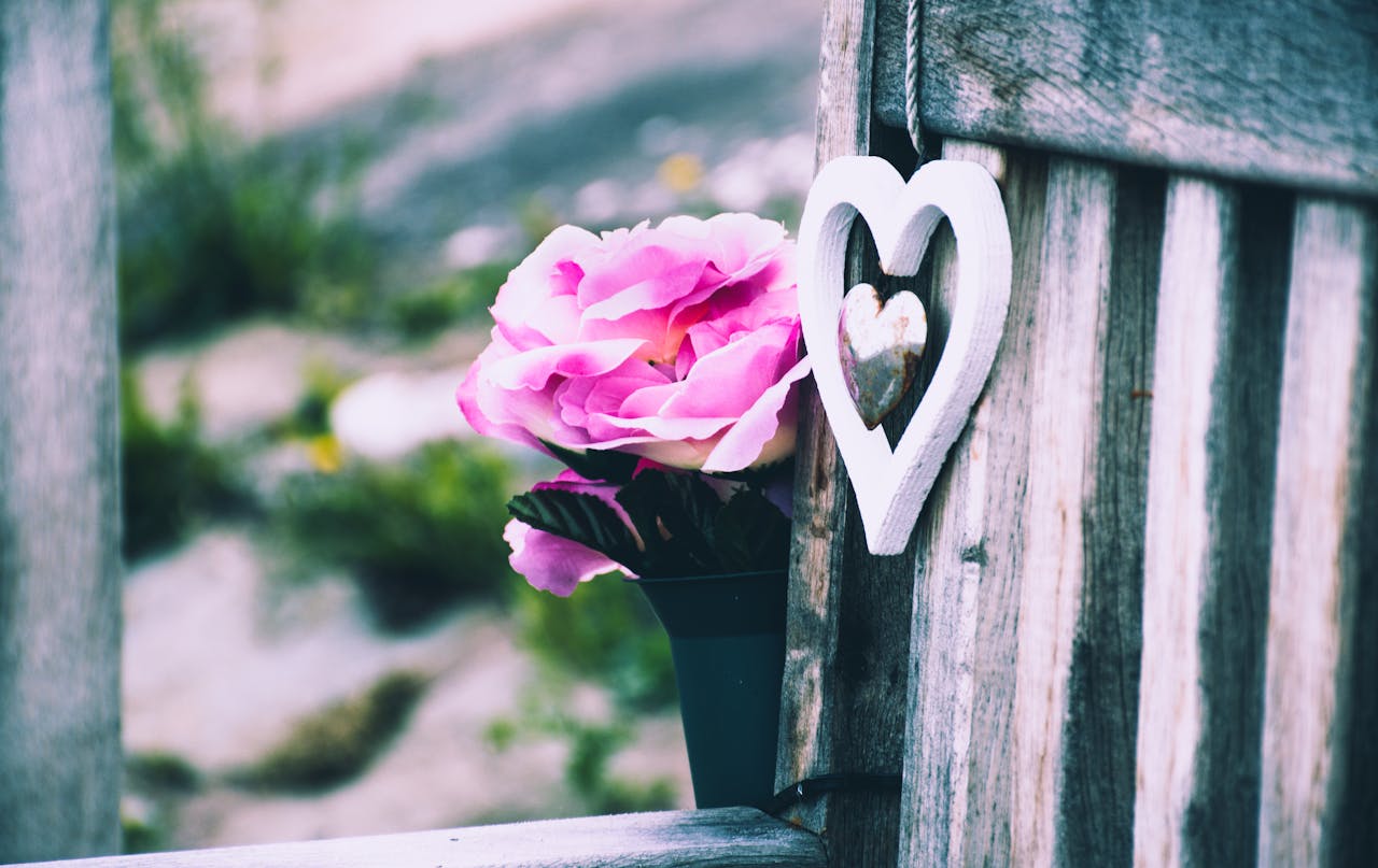 Rosa con corazón
