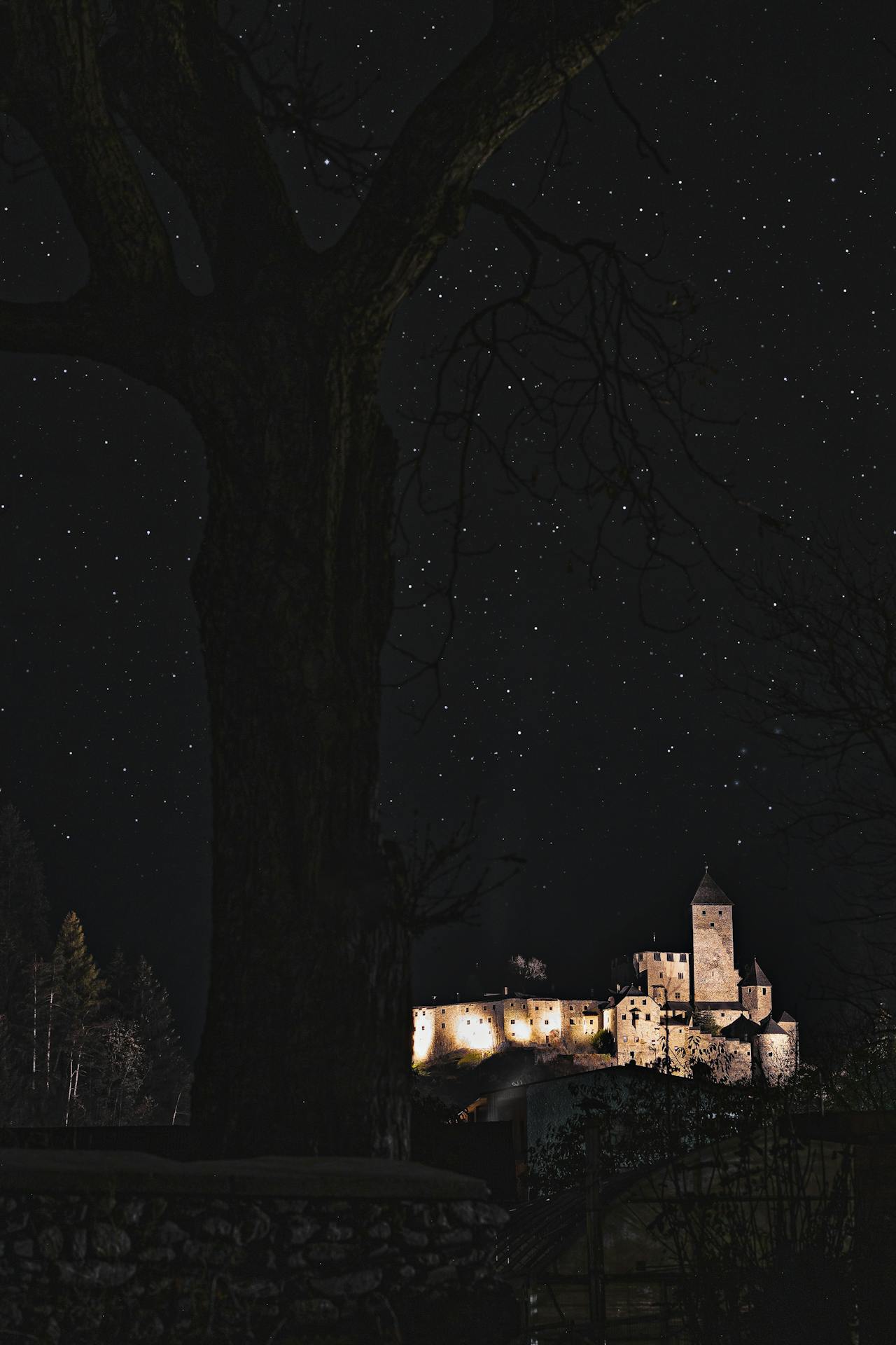 Castillo bajo las estrellas