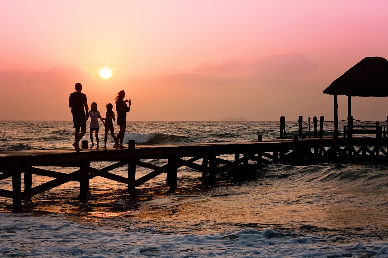 Puesta de sol en familia
