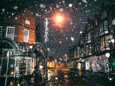 Nevando en el pueblo