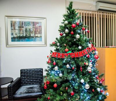 Árbol de navidad con luces