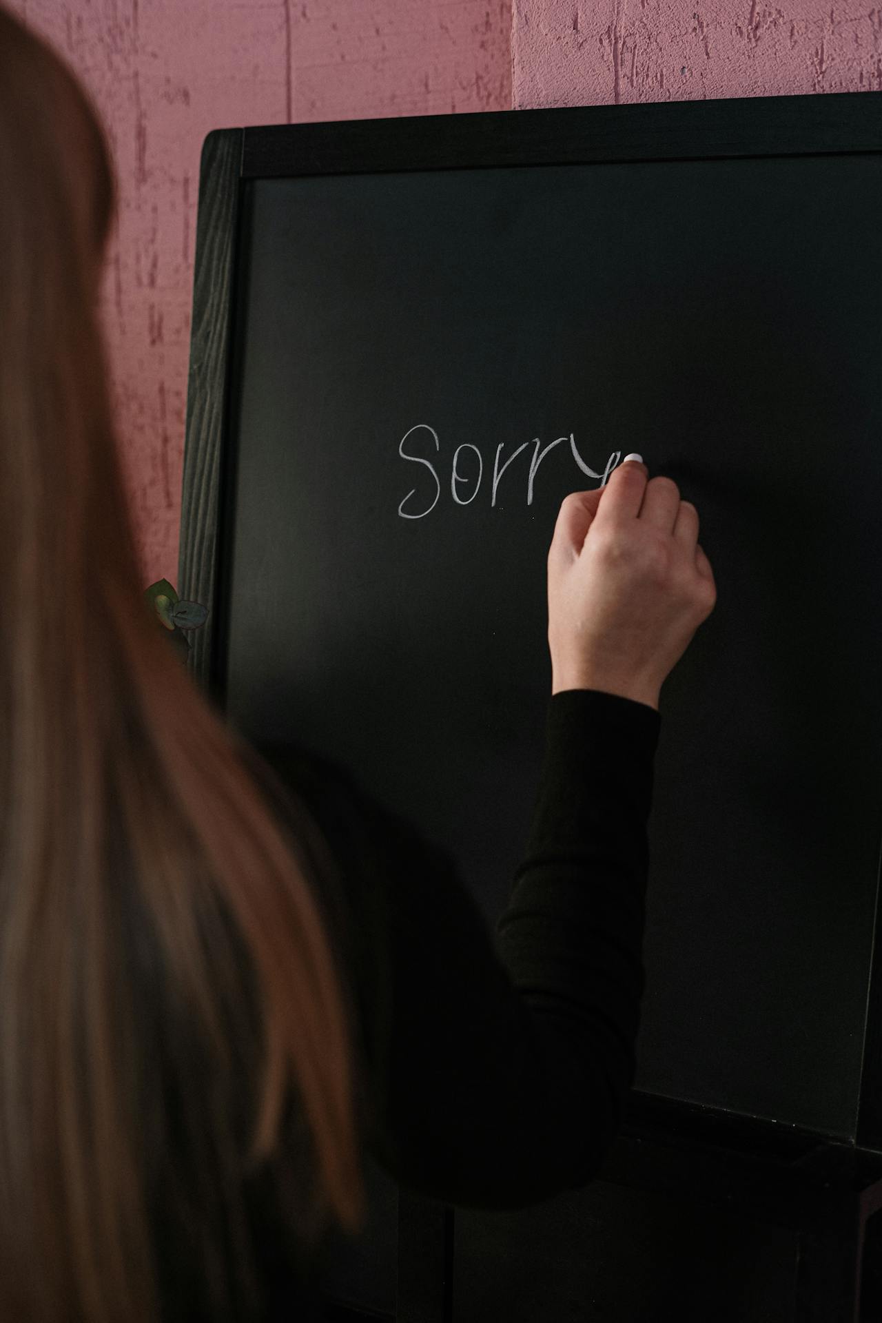 Pizarra con letras de perdón Pizarra con letras de perdón