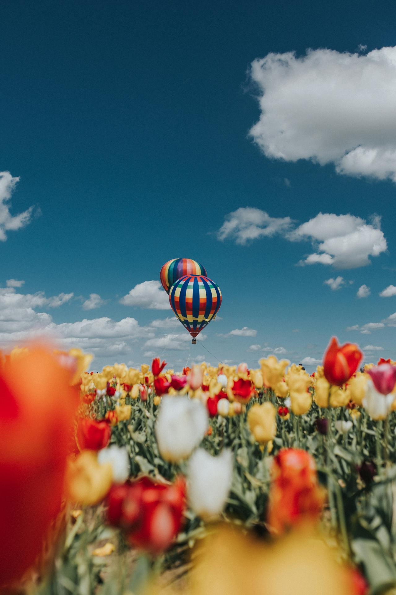 Globos en día primaveral